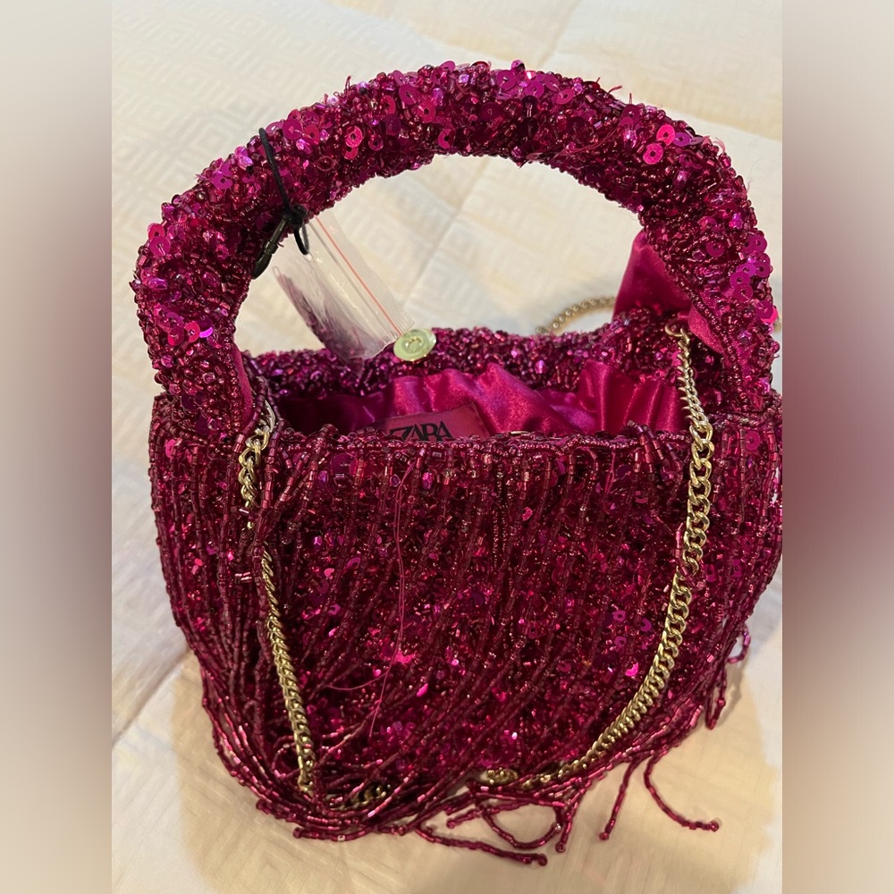 Zara Pink Sequin Handbag